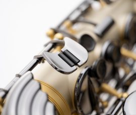 Source: facebook.com/JuliusKeilwerth Keilwerth 100th Anniversary SX90R saxophone, alto sax, angel wing, new German saxophone, German nickel silver body with sandblasted finish, black nickel-plated keywork, ebony wood key touches