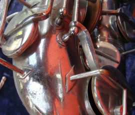 Akustik tenor #1296 Source: nicoletta-4820 on eBay.de saxophone keys, Akustik saxophone, vintage German sax, silver sax,