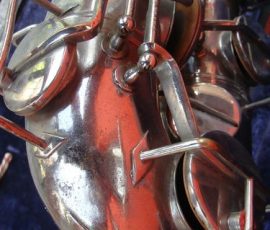 Akustik tenor #1296 Source: nicoletta-4820 on eBay.de saxophone keys, Akustik saxophone, vintage German sax, silver sax,