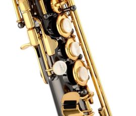 JK1300-5B-0 Black Nickel Plate with Gold Lacquer Keys Source: sweetwater.com