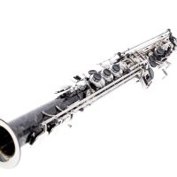 Source: Keilwerth on saxontheweb.net Keilwerth SX90 Shadow soprano saxophone, black nickel plated saxophone with silver plated keys, German saxophone
