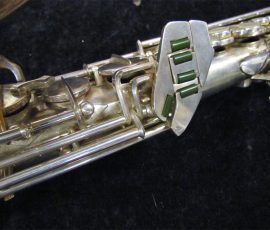 Source: SAXQUEST.COM on eBay.com Eugen Schuster, alto saxophone, silver saxophone, saxophone keys, vintage German saxophone, 1940s sax