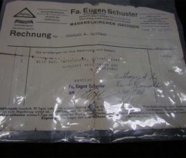 Source: SAXQUEST.COM on eBay.com Eugen Schuster, alto saxophone, silver plated saxophone, vintage German saxophone, original bill of sale, June 27, 1945