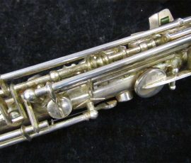 Source: SAXQUEST.COM on eBay.com Eugen Schuster, alto saxophone, silver saxophone, vintage German saxophone, 1940s sax