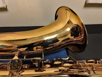 saxophone keys, sax bell, bass saxophone, P. Mauriat, PM-350,