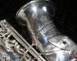 Post shapes on Toneking alto # 45366. Source: Gerhard Keilwerth. rolled tone holes, posts, bell engraving, Keilwerth, saxophone, Toneking alto sax, silver plated saxophone, vintage German sax