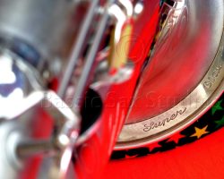 Olds Super tenor #108x silver saxophone against red background, Olds Super tenor sax, vintage American saxophone, rare saxophone, collectible saxophone,