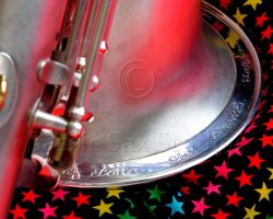 Olds Super tenor #108x silver saxophone against red background, Olds Super tenor sax, vintage American saxophone, rare saxophone, collectible saxophone,