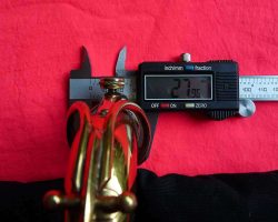 Toneking #29xxx. Source: Bassic Sax calipers used to measure the outside of the neck tenon on a vintage German tenor saxophone neck, Julius Keilwerth, Toneking