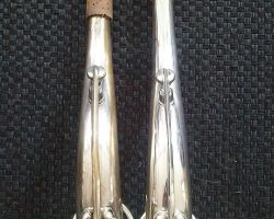 The New King tenor # 32xxx.
Boucet tenor # 90xx by D&J.
Source: Paul T. Top view of 2 vintage German tenor saxophone necks, Julius Keilwerth, The New King, Dörfler & Jörka, Boucet