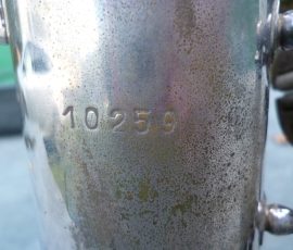 Boucet tenor # 10259. D&J copy of Toneking Source: wintergarten579 on eBay.com vintage German saxophone, tenor sax, Dörfler & Jörka, Boucet, stencil sax, no "Made in xxxxx" stamp below the serial #, D&J copy of Keilwerth The New King
