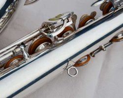 Post shapes on The New King tenor #24315. Source: vsvs2002 on eBay.com rolled tone holes, Keilwerth, saxophone, The New King, nickel silver plated saxophone, vintage German sax, post shapes,