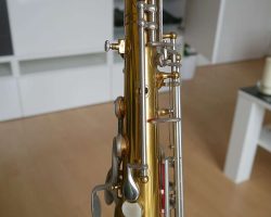 Senator tenor #8746 D&J copy of The New King. Source: Friend of Bassic Sax. vintage German saxophone, tenor sax, Dörfler & Jörka, Senator, stencil sax, octave mechanism, D&J copy of Keilwerth The New King
