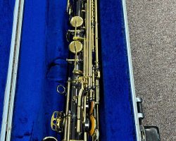 Source: Mark's Boutique on reverb.com Keilwerth SX90R straight alto sax, black nickel with gold lacquer bell & keys