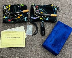 Source: Mark's Boutique on reverb.com Keilwerth SX90R straight alto sax, black nickel with gold lacquer bell & keys, two necks, original MP, original paperwork, case keys