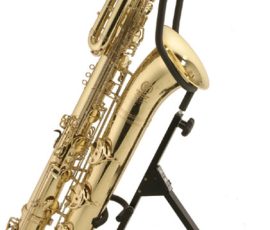 Source: wwbw.com International Woodwinds Model 661 bass saxophone, Jinbao-made bass saxophone, short wrap bass, stencil sax, Chinese bass sax, Super Action 80 Series II copy,