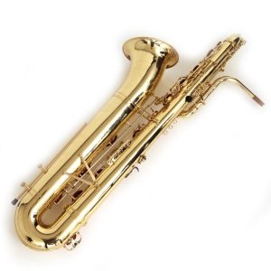 Source: vangorp.nl Blase bass saxophone, Jinbao-made bass saxophone, short wrap bass, stencil sax, Chinese bass sax, Super Action 80 Series II copy,