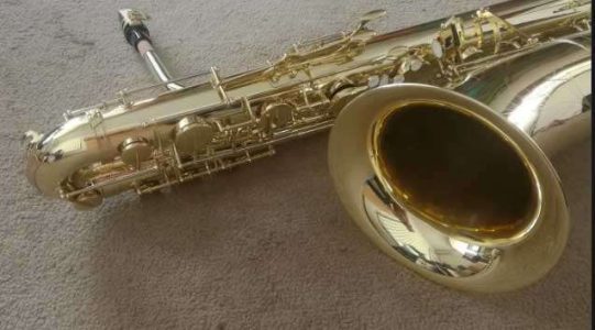 Source: canex-group.en.made-in-china.com Canex bass saxophone, Jinbao-made bass saxophone, short wrap bass, stencil sax, Chinese bass sax, Super Action 80 Series II copy,