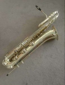Source: canex-group.en.made-in-china.com Canex bass saxophone, Jinbao-made bass saxophone, short wrap bass, stencil sax, Chinese bass sax, Super Action 80 Series II copy,