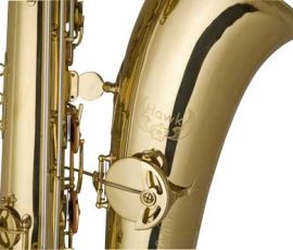 Source: jinyinprowoodwind-brass.com Hawk bass saxophone, Jinyin-made bass saxophone, long wrap bass, stencil sax, Chinese bass sax, vintage American style, Conn New Wonder bass sax copy