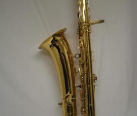 Source: Noteworthy Music on eBay.com Jinyin bass saxophone, long wrap bass, Chinese bass sax, vintage American style, Conn New Wonder bass sax copy