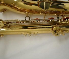 Source: Noteworthy Music on eBay.com Jinyin bass saxophone, long wrap bass, Chinese bass sax, vintage American style, Conn New Wonder bass sax copy