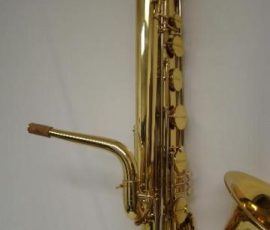 Source: Noteworthy Music on eBay.com Jinyin bass saxophone, long wrap bass, Chinese bass sax, vintage American style, Conn New Wonder bass sax copy