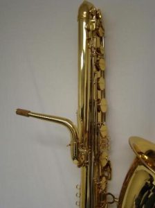 Source: Noteworthy Music on eBay.com Jinyin bass saxophone, long wrap bass, Chinese bass sax, vintage American style, Conn New Wonder bass sax copy