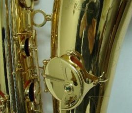 Source: Noteworthy Music on eBay.com Jinyin bass saxophone, long wrap bass, Chinese bass sax, vintage American style, Conn New Wonder bass sax copy