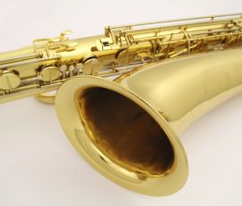 Source: ringhilterrastrumentimusicali on eBay.com L.A. Ripamonti bass saxophone, Jinyin-made bass saxophone, long wrap bass, stencil sax, Chinese bass sax, vintage American style, Conn New Wonder bass sax copy,