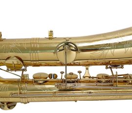 Source: soundhouse.co.jp Playtech bass saxophone, long wrap bass, stencil sax, Chinese bass sax, vintage American style, Conn New Wonder bass sax copy, 2 necks on neck pouch