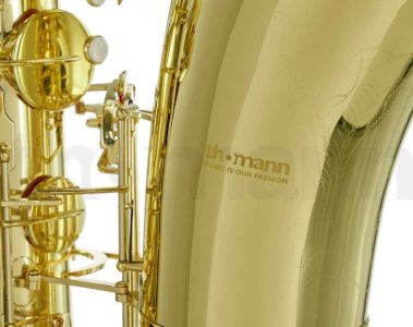 Source: thomannmusic.com Thomann bass saxophone, Jinbao-made bass saxophone, short wrap bass, stencil sax, Chinese bass sax, Super Action 80 Series II copy,