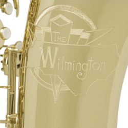 Source: musicmedic.com The Wilmington bass saxophone, Jinbao-made bass saxophone, short wrap bass, stencil sax, Chinese bass sax, Super Action 80 Series II copy,