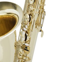 Source: musicmedic.com The Wilmington bass saxophone, Jinbao-made bass saxophone, short wrap bass, stencil sax, Chinese bass sax, Super Action 80 Series II copy,
