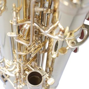 Source: musicmedic.com The Wilmington Professional bass saxophone, Music Medic customized Jinbao-made bass saxophone, short wrap bass, stencil sax, Chinese bass sax, Super Action 80 Series II copy,