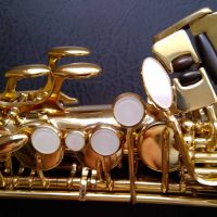 Dave Guardala alto # unknown. Made in China or Taiwan. Source: selmervi on eBay. com Dave Guardala alto sax, Asian-made saxophone, lacquer with silver bell and neck