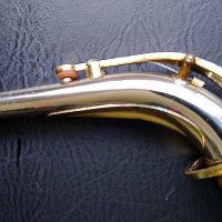 Dave Guardala alto # unknown. Made in China or Taiwan. Source: selmervi on eBay. com Dave Guardala alto sax, Asian-made saxophone, lacquer with silver bell and neck