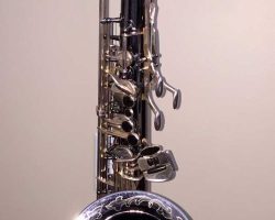 Dave Guardala tenor #360230 Made in China or Taiwan. Source: A Friend of Bassic Sax Dave Guardala tenor sax, Asian-made saxophone, black nickel silver key work,