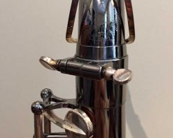 Dave Guardala tenor #360230 Made in China or Taiwan. Source: A Friend of Bassic Sax Dave Guardala tenor sax, Asian-made saxophone, black nickel silver key work,
