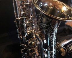 Dave Guardala alto #360761 Made in China or Taiwan. Source: roundupstate on eBay.com Dave Guardala alto sax, Asian-made saxophone, black nickel silver key work,