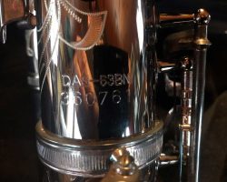 Dave Guardala alto #360761 Made in China or Taiwan. Source: roundupstate on eBay.com Dave Guardala alto sax, Asian-made saxophone, black nickel plate with silver key work,