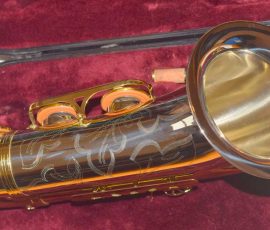 Dave Guardala tenor # 360902 Made in China or Taiwan. Source: jwsax.com Dave Guardala tenor sax, Asian-made saxophone, lacquer with silver bell and neck