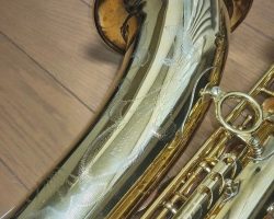 Serial # unknown. Source: no1fieldofjapan on eBay.com DG-500GP, Dave Guardala tenor sax, gold plated tenor saxophone, B&S
