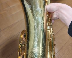Serial # unknown. Source: no1fieldofjapan on eBay.com DG-500GP, Dave Guardala tenor sax, gold plated tenor saxophone, B&S