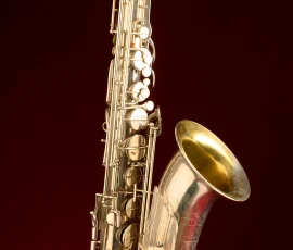 Toneking tenor # 28034. Source: Randy Cole on reverb.com vintage German saxophone, Toneking tenor saxophone with Lucite angel wing, Julius Keilwerth-made saxophone