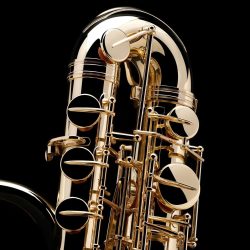Source: wessex-tubas.com Wessex bass saxophone, Jinbao-made bass saxophone, short wrap bass, stencil sax, Chinese bass sax, Super Action 80 Series II copy,