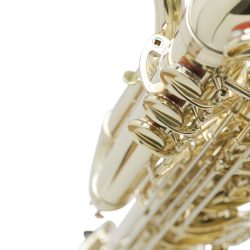 Source: musicmedic.com The Wilmington bass saxophone, Jinbao-made bass saxophone, short wrap bass, stencil sax, Chinese bass sax, Super Action 80 Series II copy,